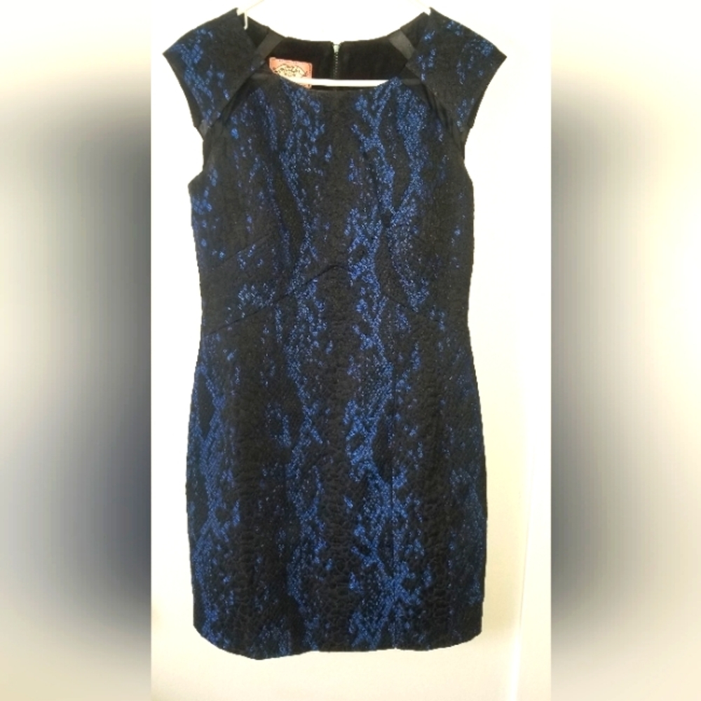 Phoebe Couture Blue and Black lace dress